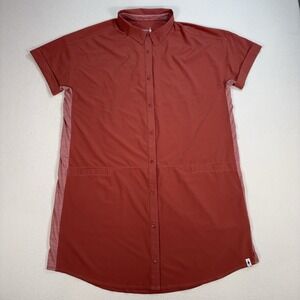 Smartwool Merino Sport 150 Dress Shirt Women's XL Red Wool Pockets Lightweight